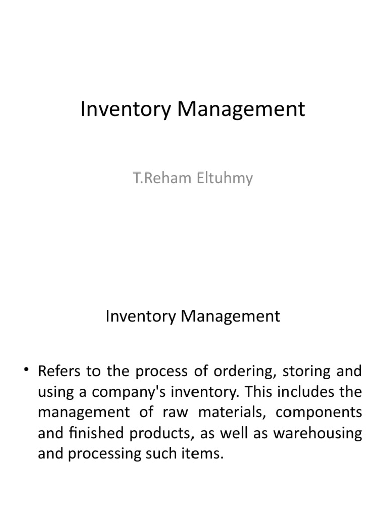Inventory Management PDF