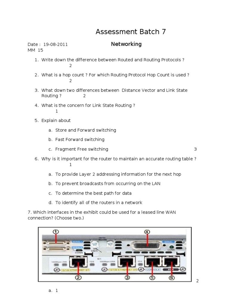 Networking Assessment 7 8 | PDF