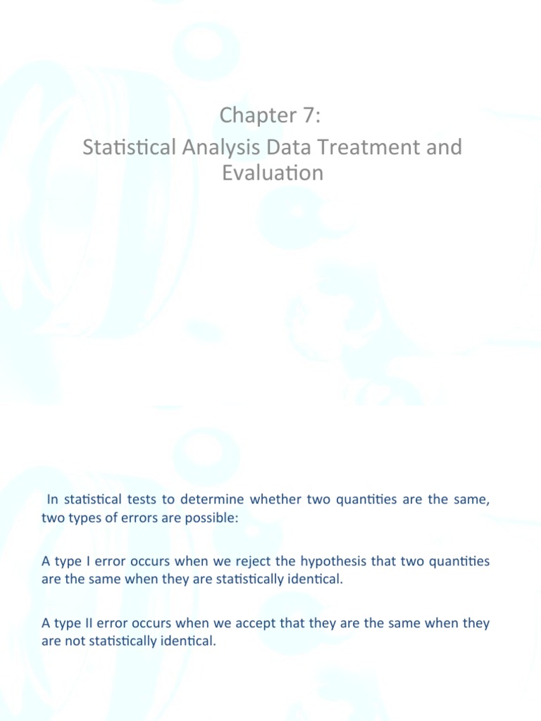 Statistical Analysis: Errors & Confidence | PDF | Statistical ...