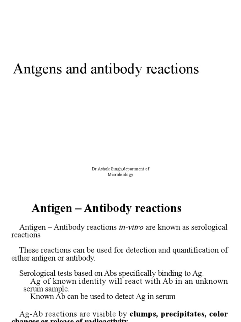 Antigen and Antibody Reaction Final PDF Elisa Immunoassay