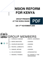 Pension Reform For Kenya: Group Presentation at The World Bank Institute