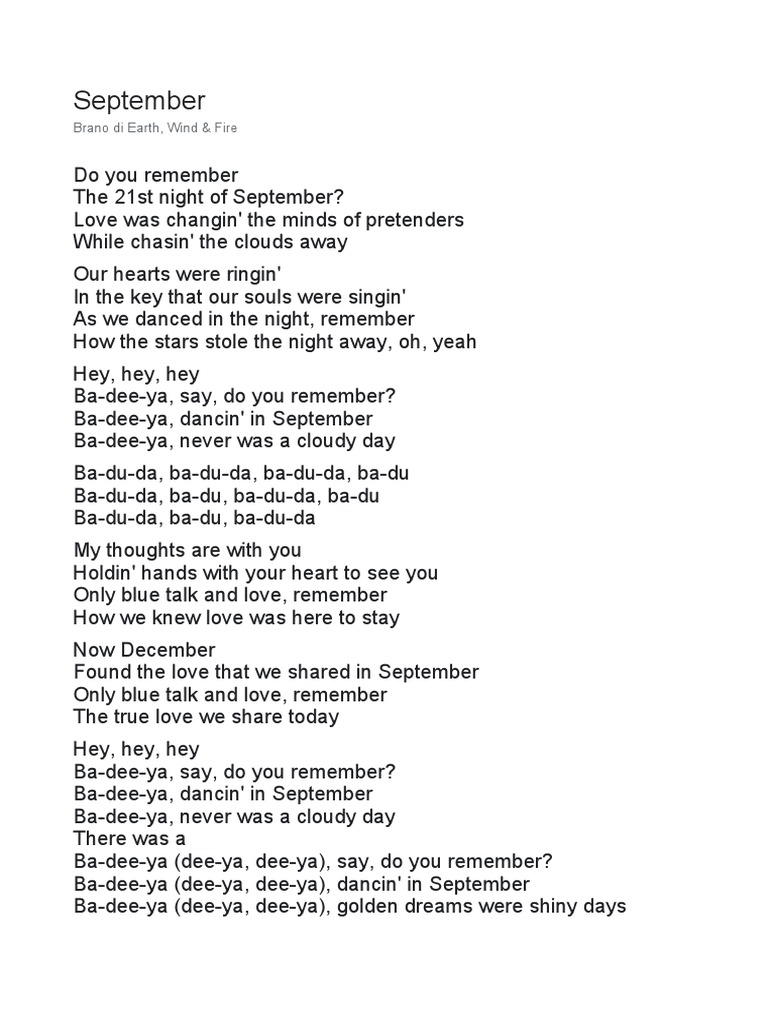 Dancing in september an analysis of the nostalgic hit song by earth