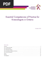 Essential Competencies of Practice For Kinesiologists in Ontario March 2018