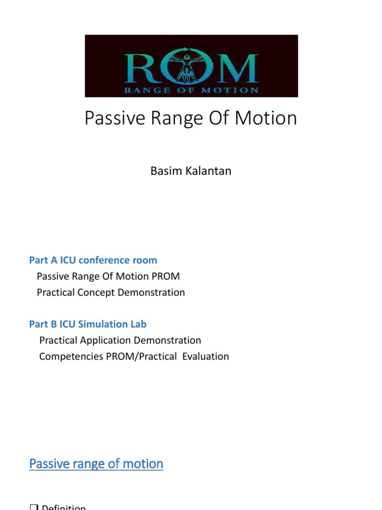 Passive Range of Motion Nurses PDF Anatomical Terms Of Motion