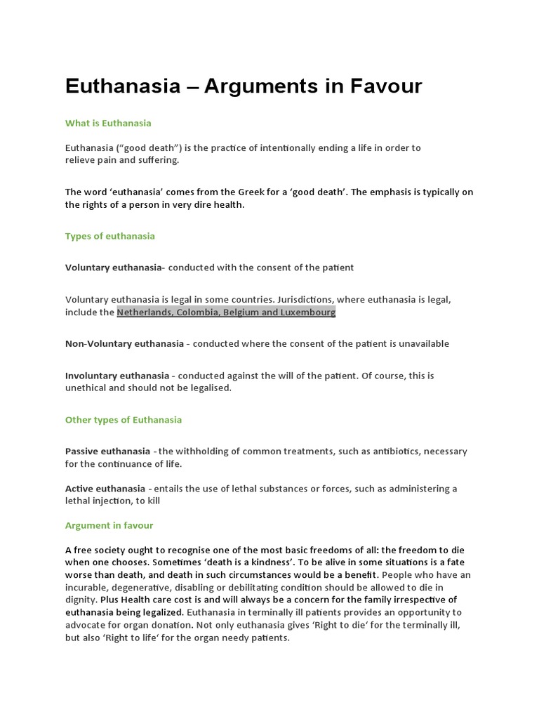 Euthanasia | PDF | Terminal Illness | Causes Of Death
