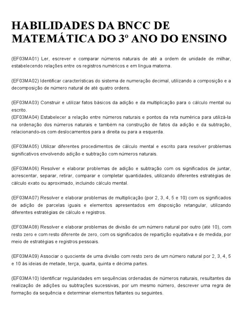 SIMULADO DE MATEMÁTICA 10 - DIVERSAS HABILIDADES - 2º ANO OU 3º ANO