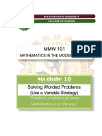 Solving Worded Problems Using Variables