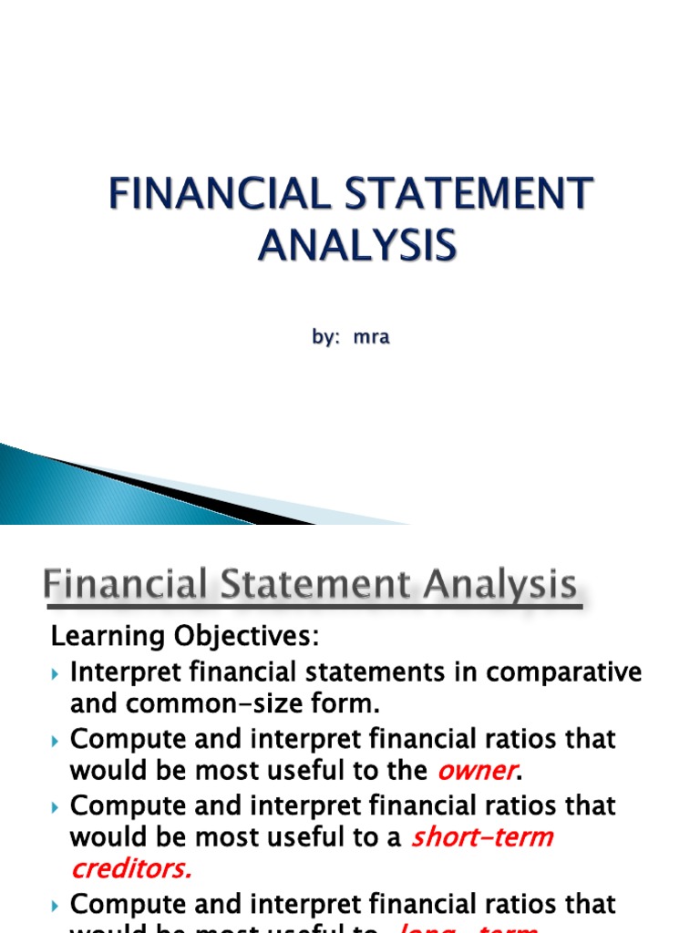 Concepts of FS Analysis | PDF | Financial Ratio | Financial Statement