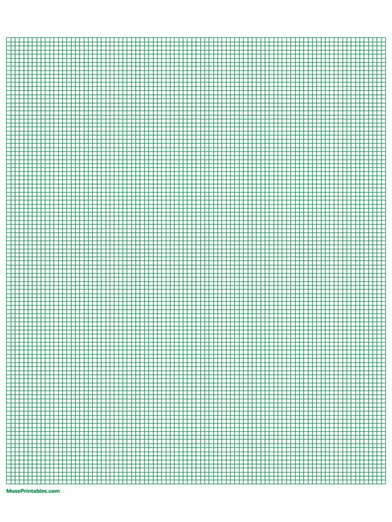 11 Squares Per Inch Green Graph Paper A4 PDF