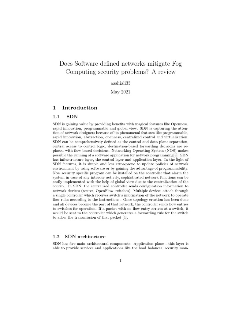 Fog Computing Pdf Computer Network Denial Of Service Attack