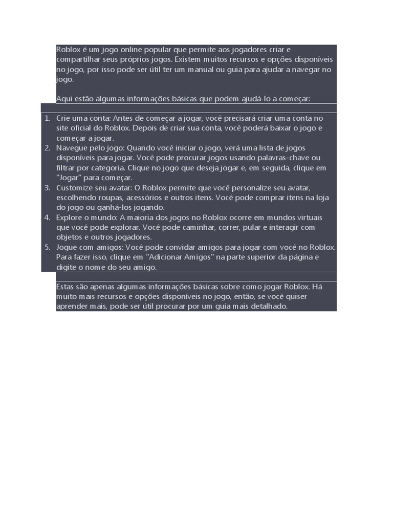 Manual de Roblox PDF