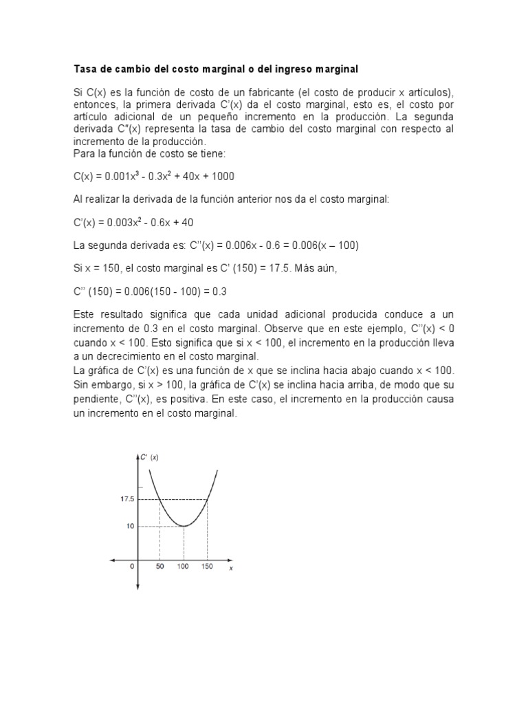 Tasa de Cambio del Costo Marginal | PDF | Métodos y materiales de enseñanza