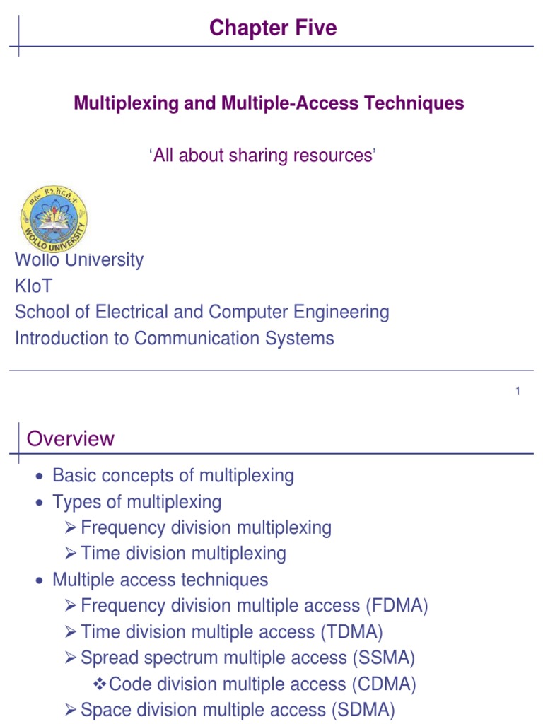 Chapter 5 PDF Multiplexing Channel Access Method