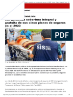 SIS Garantiza Cobertura Integral y Gratuita de Sus Cinco Planes de Seguros en El 2023 - Noticias - Seguro Integral de Salud - Gobierno Del Perú