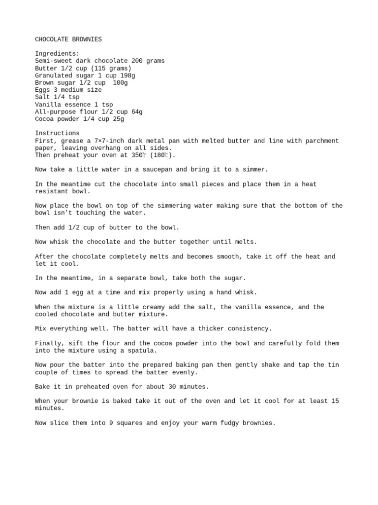 Chocolate Brownies PDF