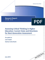 ETS Research Report Series - 2014 - Liu - Assessing Critical Thinking in Higher Education Current State and Directions For