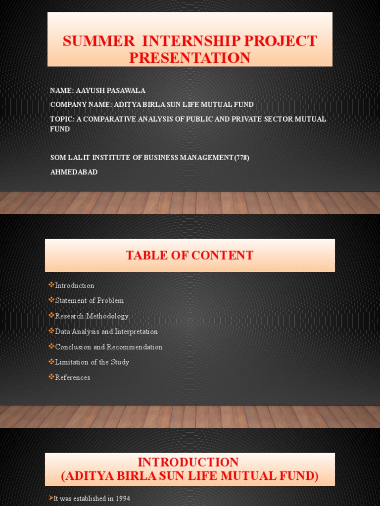 Summer Internship Project | PDF | Investment Fund | Chi Squared Test