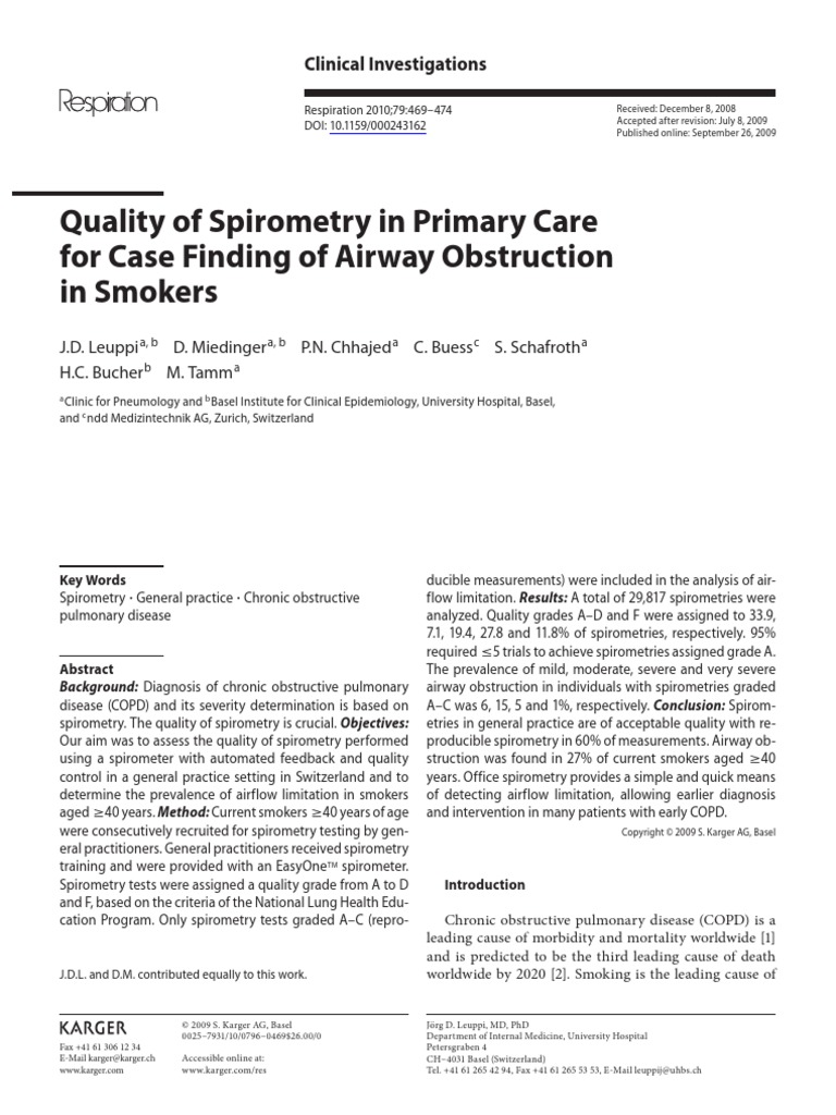 Quality of Spirometry in Primary Care For Case Finding of Airway