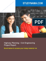 Highway Planning - Civil Engineering Project Report