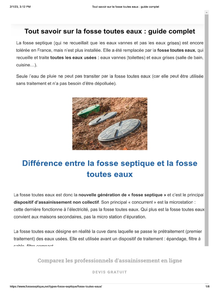 FTE - Fosse Toutes Eaux | PDF