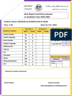 Madinat Al Sultan Qaboos Private School Student Report Card