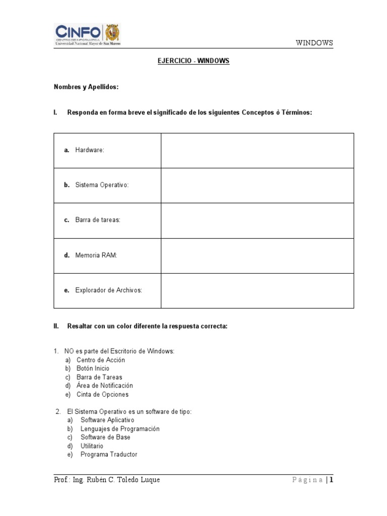Ejercicio Windows Pdf Microsoft Windows Informática