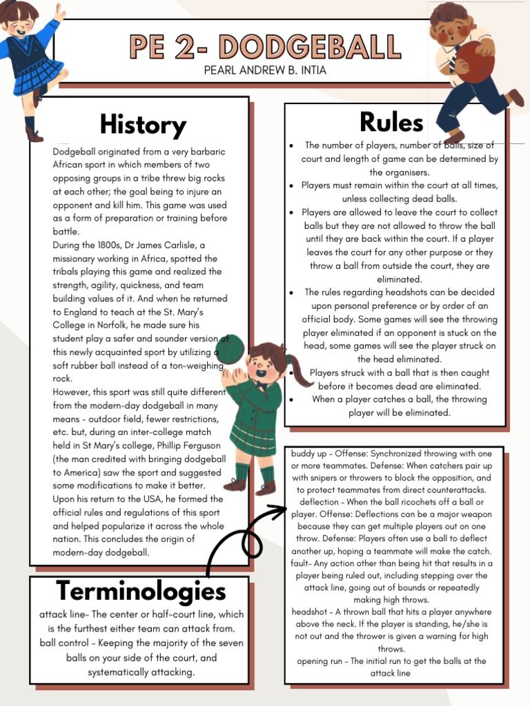 Pe 2Dodgeball PDF Sports Rules And Regulations Entertainment
