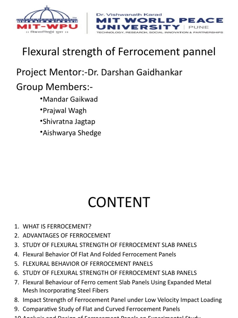Flexural Strength of Ferrocement Pannel | PDF | Strength Of Materials ...
