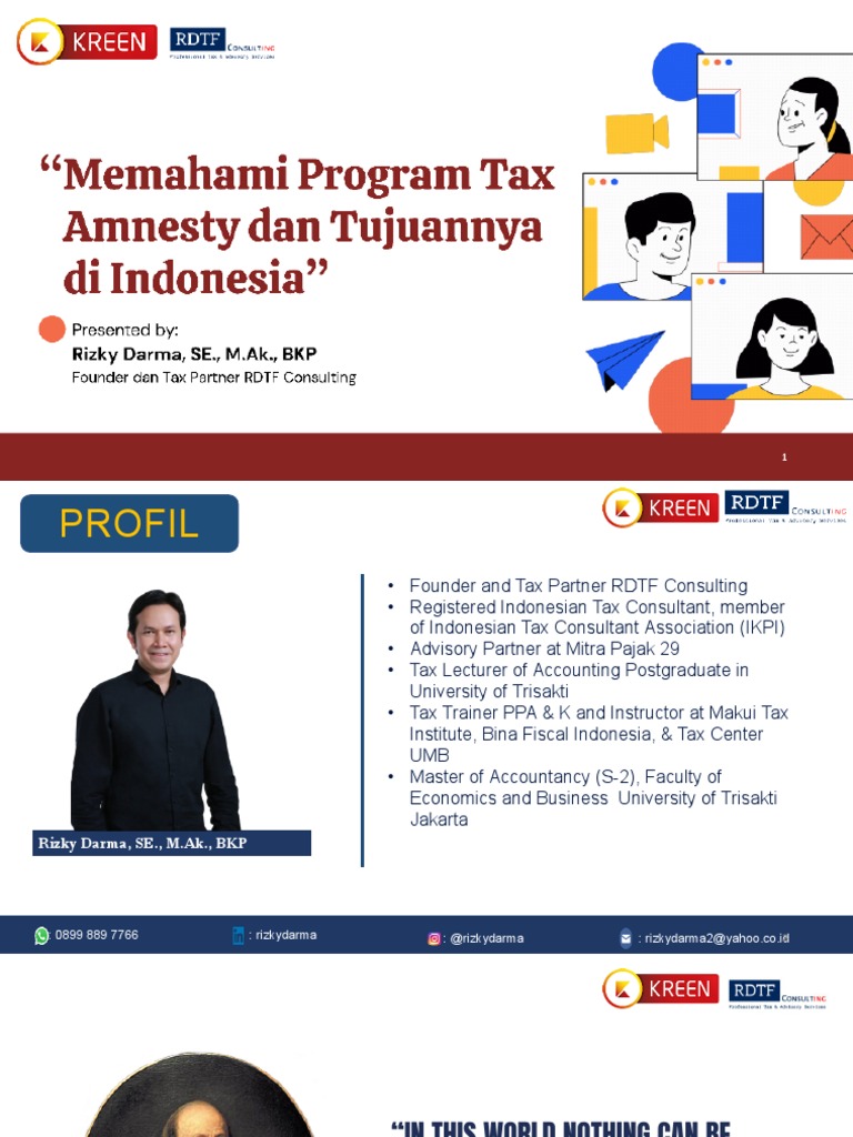 Profil dan Program Tax Amnesty RDTF | PDF | Pengelolaan Keuangan & Uang
