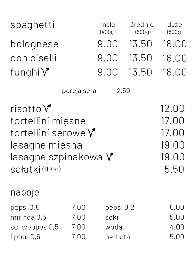 Menu Piccolo Dąbrowskiego 40 | PDF