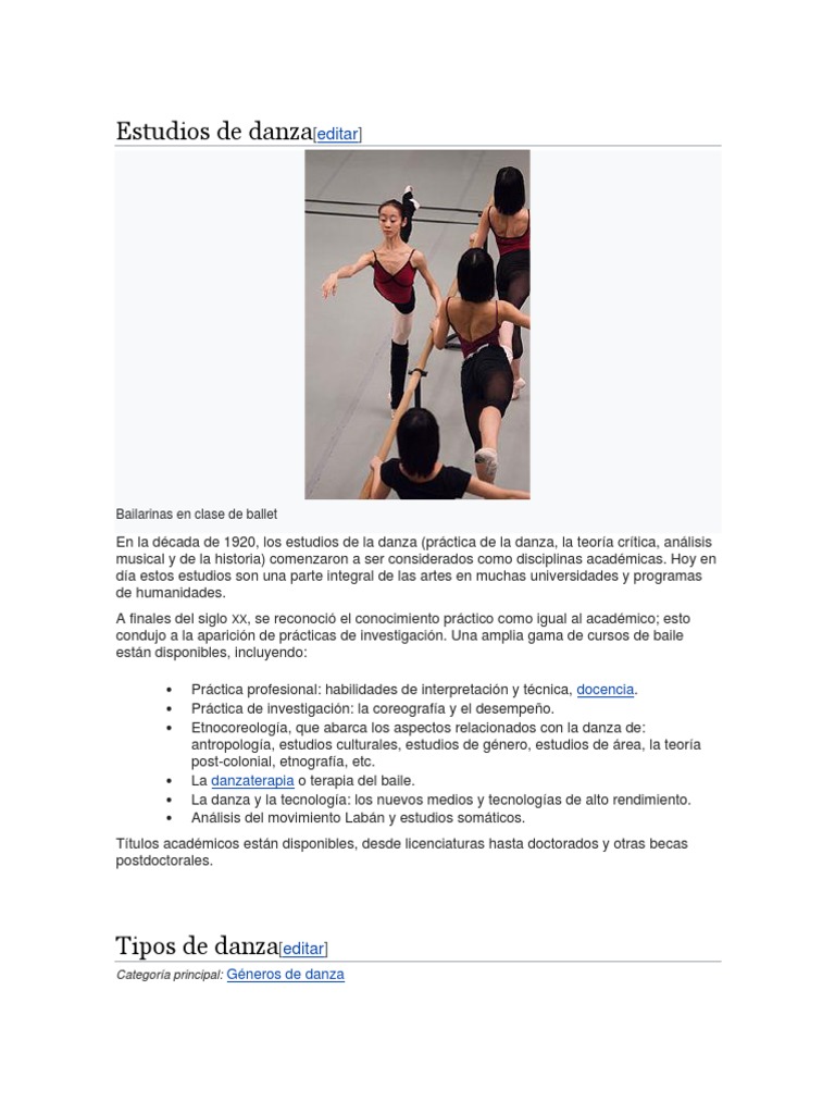Elementos y tipos de danza moderna | PDF | Bailes | Ritmo
