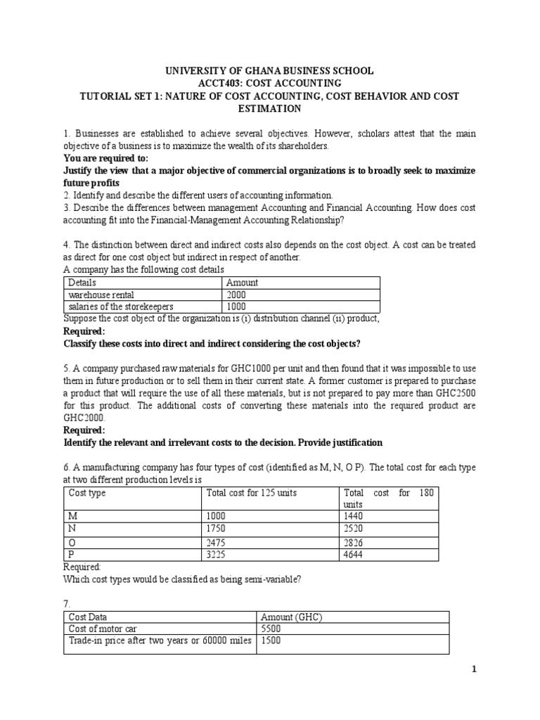 Cost Accounting Tutorial Overview | PDF | Cost | Cost Accounting