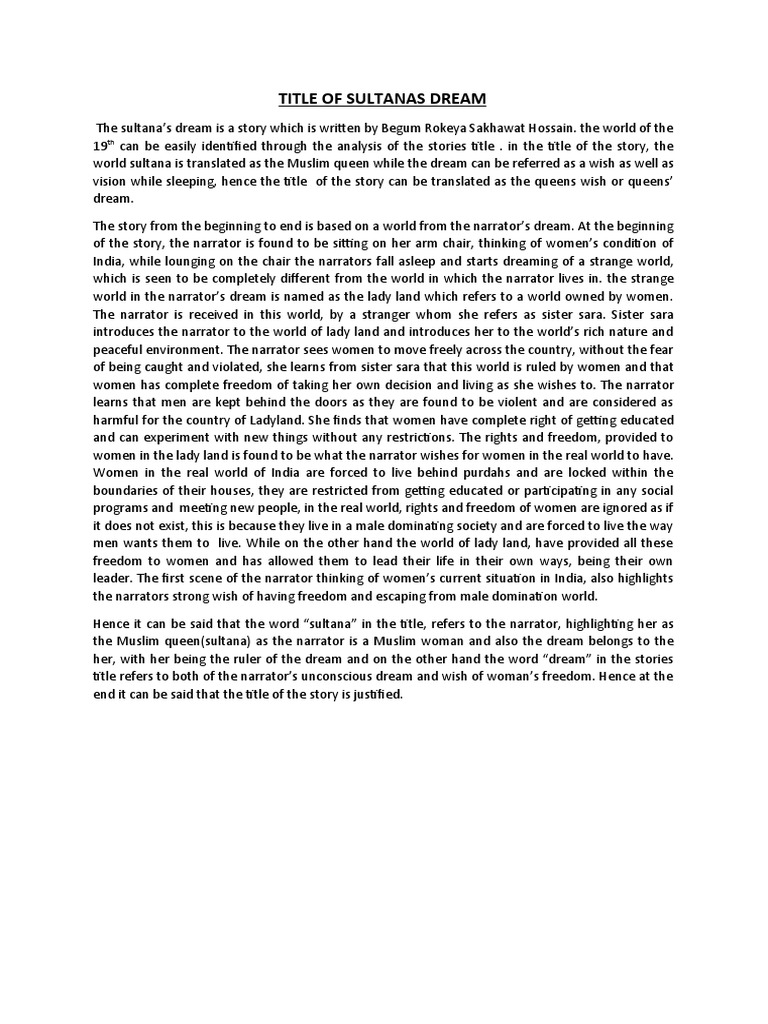 book bliss - sultana’s dream main image 1