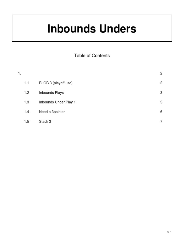 Inbounds and Out of Bounds Basketball Plays PDF Sports Rules And