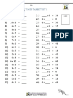 6 Times Table Test 1