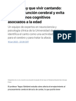 Por Qué Hay Que Vivir Cantando - Mejora La Función Cerebral y Evita Los Trastorno