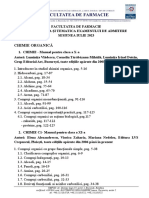 Tematica Si Bibliografie Concurs Admitere Sesiunea Iulie 2023 Facultatea de Farmacie