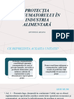 Protecția Consumatorului În Industria Alimentară