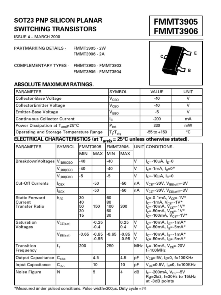 2A PNP SMD Transistor PDF Bipolar Junction Transistor Electrical