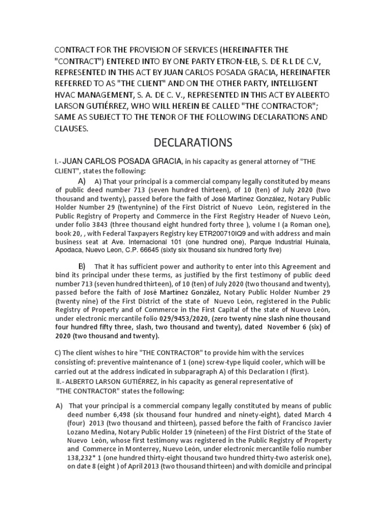 220814HVAC SERVICE CONTRACT v2 PDF Employment Databases