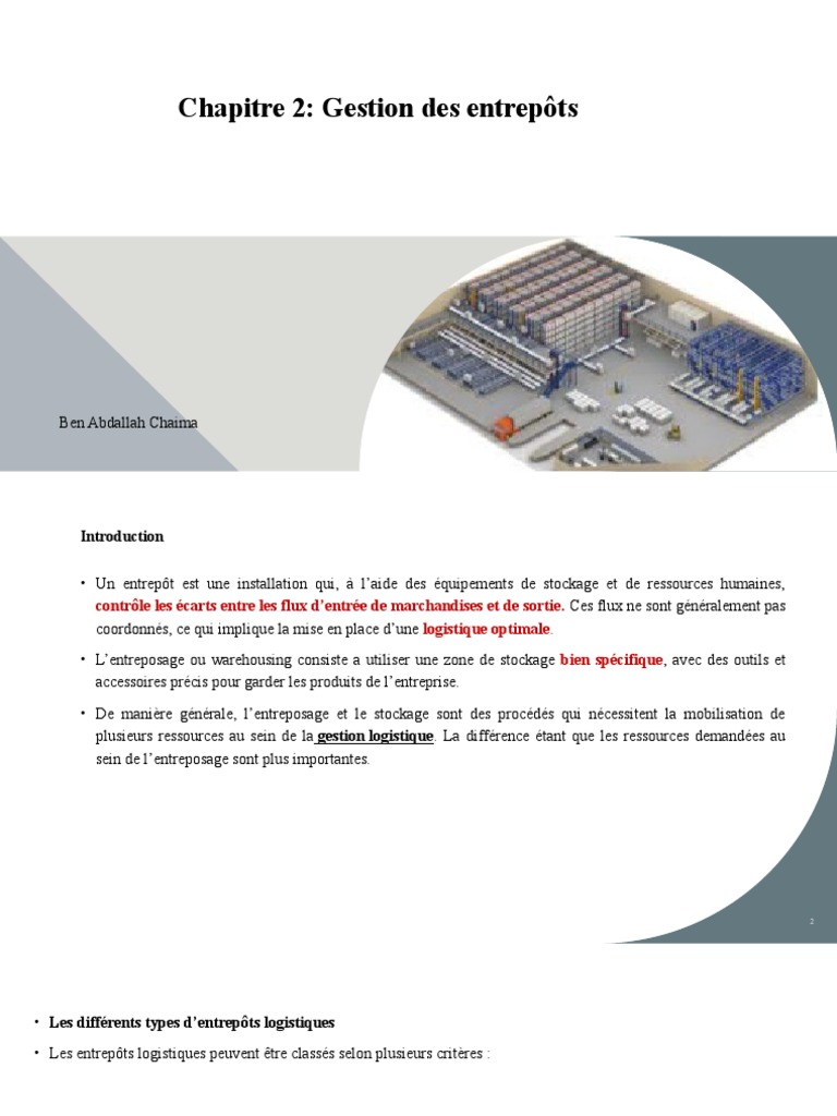 Types d'entrepôts et leur gestion | PDF
