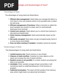 What Are The Advantages and Disadvantages of Stack
