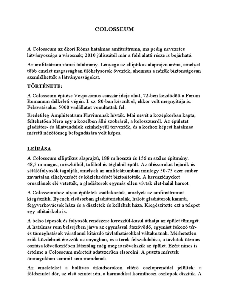 Colosseum | PDF