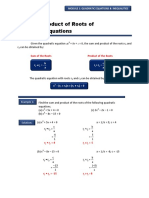 Lesson 8 Sum and Product of Roots of Quadratic Equations