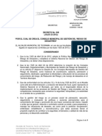 Decreto Creación Del Concejo Municipal de Riesgos Teorama