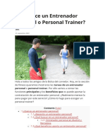 Qué Hace Un Entrenador Personal o Personal Trainer