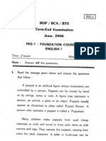 BDP / Bca/ Bts Term-End Examination June, 20,06 F E G - 1: Foundatton Course TN English-1