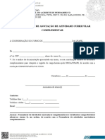 Solicitação de registro de atividades complementares