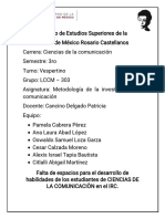 Falta de Espacios para El Desarrollo de Habilidades de Los Estudiantes de CIENCIAS de LA COMUNICACIÒN en El IRC.