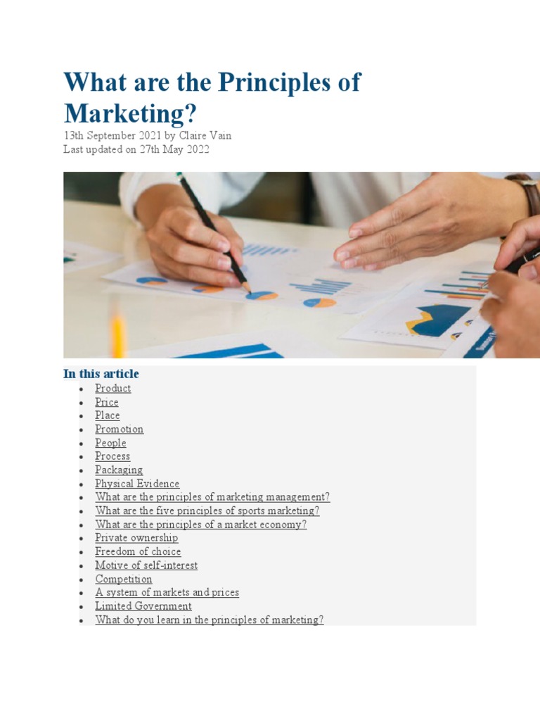 Principles of Marketing Overview | PDF | Marketing | Market (Economics)